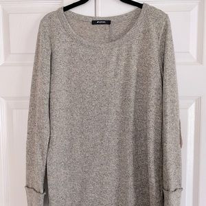 Grey sweater with elbow patches